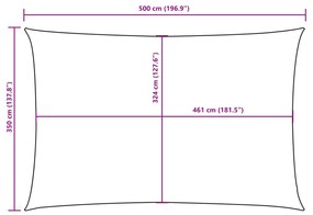 Para-sol tecido oxford retangular 3,5x5 m creme