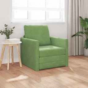 vidaXL Sofá-Cama 60cm Verde Claro Veludo