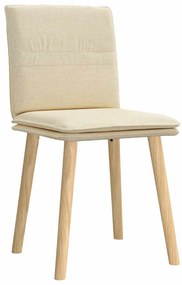 Cadeiras de jantar 2 pcs tecido cor creme