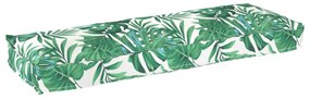 vidaXL Almofada de Pallet para Banco Design de Folha 120x40x8 cm Tecido Oxford
