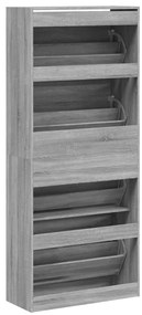 Sapateira c/ 4 gavetas articuladas 80x34x187,5 cm cinza sonoma