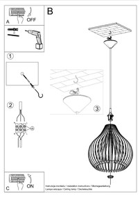 Candeeiro de Teto Suspenso APRILLA Madeira natural 