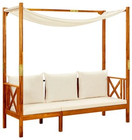 vidaXL Banco de jardim com toldo madeira de acácia maciça