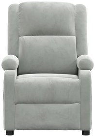 Poltrona de massagens elétrica veludo cinzento-claro