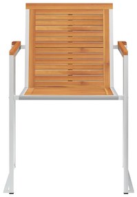 Cadeiras de jardim 8 pcs c/ almofadões madeira de acácia maciça