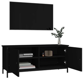 Móvel para TV c/ portas 102x35x45 cm derivados de madeira preto
