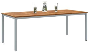 Mesa de Jardim 200x90x75 cm em Acácia Sólida e Metal
