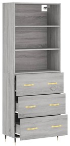 Armário alto 69,5x34x180 cm derivados de madeira sonoma cinza