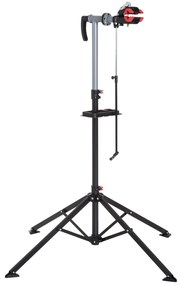 HOMCOM Suporte para Reparação de Bicicleta com Suporte para Ferramentas Altura Ajustável e Giratório 100x100x109-180 cm Preto | Aosom Portugal
