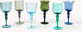 Copos de vinho artesanais em vidro artesanal Diseguale, conjunto de 6