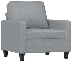 4 pcs conjunto de sofás com almofadões tecido cinzento-claro
