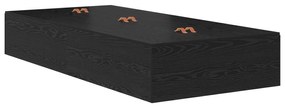 Cama de Armazenamento Carvalho Preto 90x200 cm