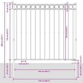 Cerca Jardim Branca 1,7x1,5 m em Aço
