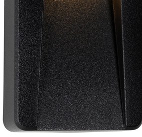 Conjunto de 2 Candeeiros de Parede Exteriores Retangulares Pretos com LED IP65 - Gem Moderno