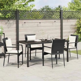 Conjunto de Jantar para Jardim 5 pcs Preto 160 x 80 x 73 cm