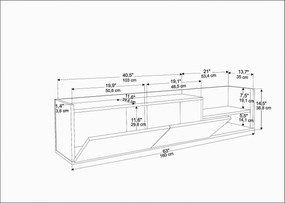 Móvel de TV Krog – Antracite e Branco – 160 cm x 35 cm x 36,8 cm
