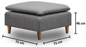 Tuffet Lungo – Cinzento Escuro – 75 cm x 46 cm x 75 cm