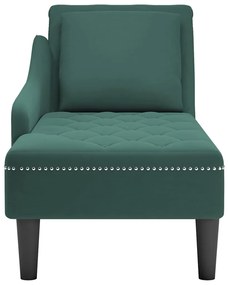Chaise lounge c/ almofada/apoio de braços direito veludo
