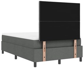 Cama Box com Colchão LED - Cinza Escuro, 120x200 cm Tecido