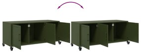 Móvel de TV 100,5x39x43,5 cm aço verde-azeitona