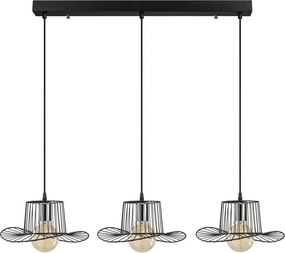 Candeeiro de Teto Tel – Preto – 100 x 30 cm