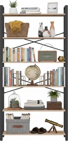 Estante de armazenamento de 6 níveis 30 x 80 x 184,3 cm castanho-camelo-Preto