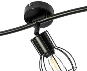 Candeeiro de tecto moderno preto 63 cm com 3 luzes ajustáveis - Botu Moderno