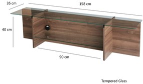 Móvel TV Escape – Nogueira – 158 cm x 40 cm x 35 cm
