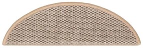 Tapetes escada adesivos aspeto sisal 30pcs 56x17x3cm bege-claro