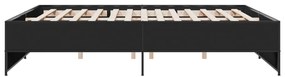 Estrutura de cama 180x200 cm derivados de madeira/metal preto