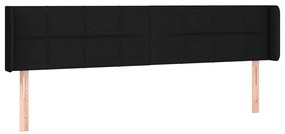 Cabeceira de cama c/ luzes LED tecido 203x16x78/88 cm preto