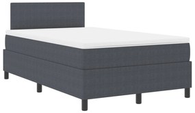 Cama Box Spring com Colchão Cinza Escuro 120x200 cm Tecido de Corduroy