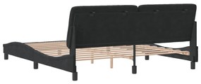Estrutura de cama sem colchão 180x200 cm veludo preto