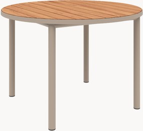 Mesa de jantar redonda para jardim com tampo em madeira de teca Kirra