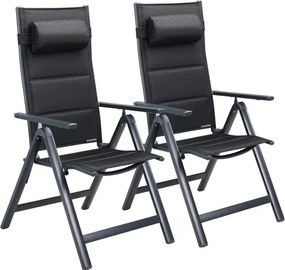 Conjunto de 2 Cadeiras de jardim Bern Premium estofada antracite