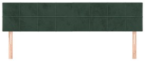 Cabeceira de cama 2 pcs veludo 100x5x78/88 cm verde-escuro