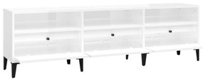 Móvel p/ TV 150x30x44,5 cm derivados madeira branco brilhante
