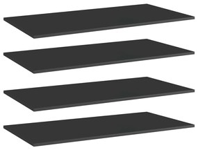 vidaXL Prateleiras estante 4pcs 80x20x1,5cm contrapl. preto brilhante