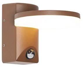 Candeeiro de parede exterior castanho ferrugem com LED IP54 sensor de movimento - Esmee