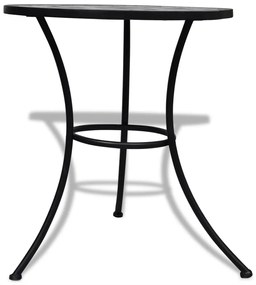 Conjunto bistrô azulejos de cerâmica 3 pcs preto e branco