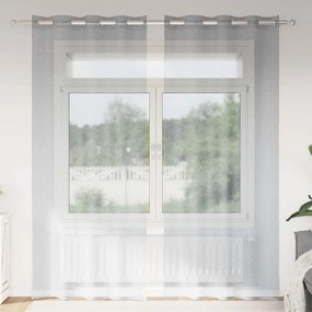 Cortinas 2 pcs Cinzento-escuro 140 x 260 cm Poliéster