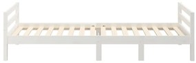 Cama sem colchão 90x190 cm madeira de pinho maciça branco