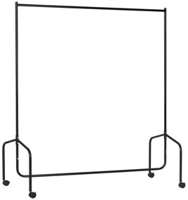 HOMCOM Charriot com Rodas 150x60x170 cm Organizador de Roupas com Rodas para Dormitório Entrada Corredor Preto