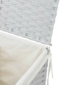 Cesto para roupa suja com tampa 46x33x60 cm vime PE branco