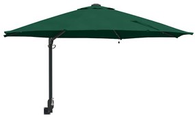 Guarda-sol de Jardim Montado na Parede com LEDs Verde 248 cm