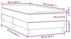 Cama box spring com colchão 90x210 cm veludo preto