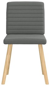 Cadeiras de jantar 6 pcs tecido cinzento-escuro