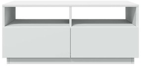 Mesa de centro com luzes LED 90x49x40 cm branco