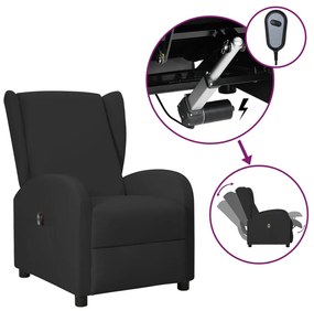 vidaXL Poltrona reclinável elétrica couro artificial preto