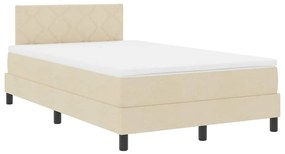 Cama Box com Colchão &amp; Luz LED Bege 120x200 cm Tecido